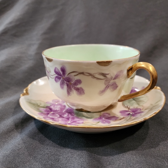 HAVILAND Limoges Floral Cup & Saucer Set - Picture 1 of 11